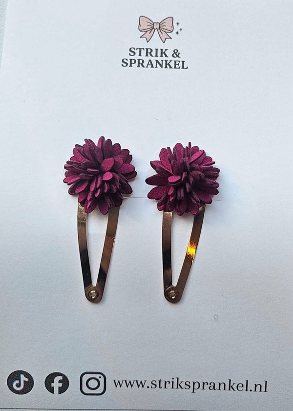 Haarspeldjes pomponnetjes rood