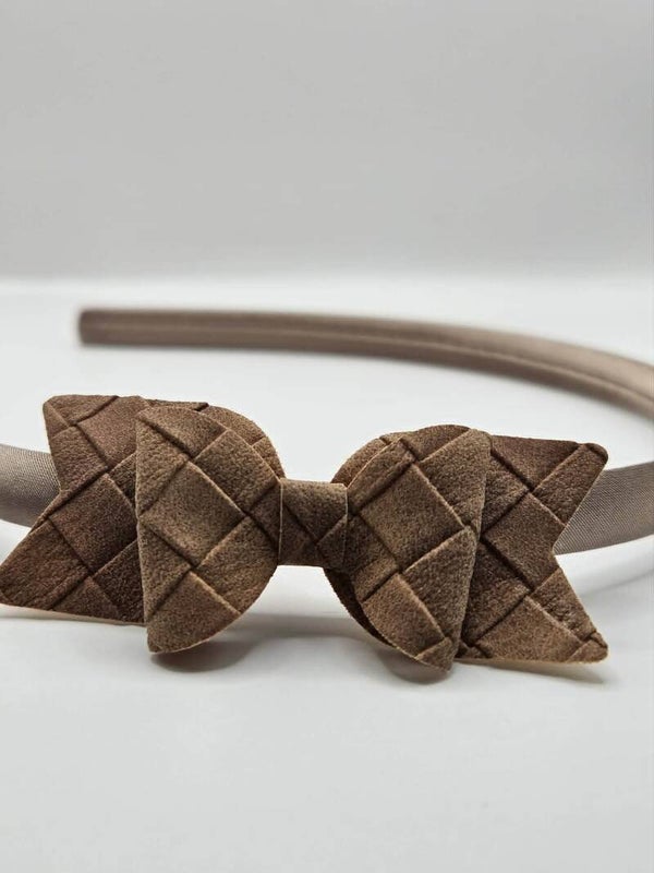 Diadeem strik bruin