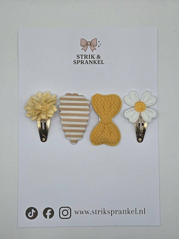 Haarspeldje setje Vanilla Stripe