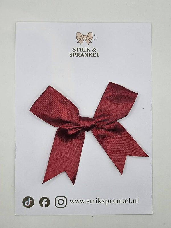 Haarspeld strik Rood glimmend