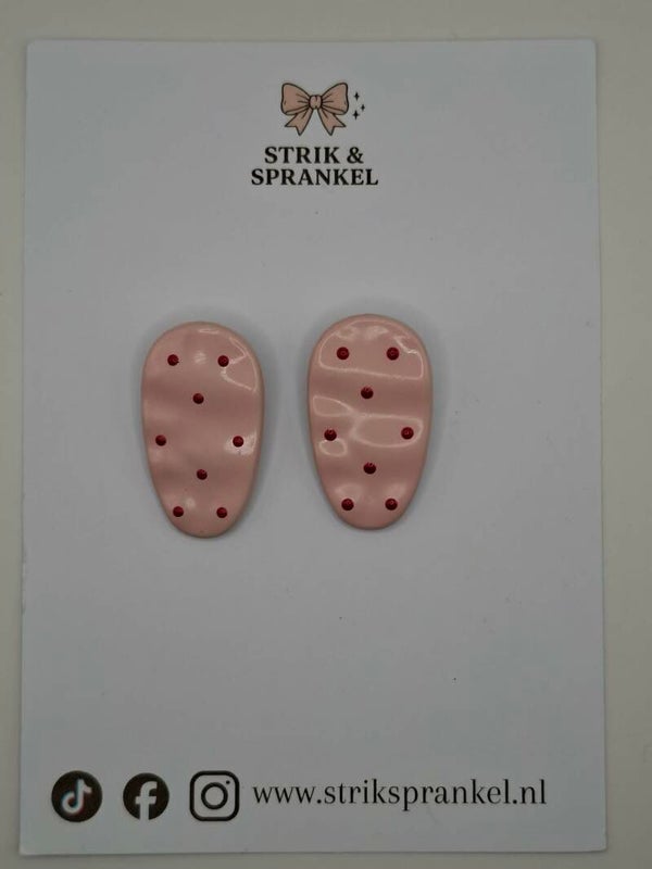 Alligator speldje  polkadot roze