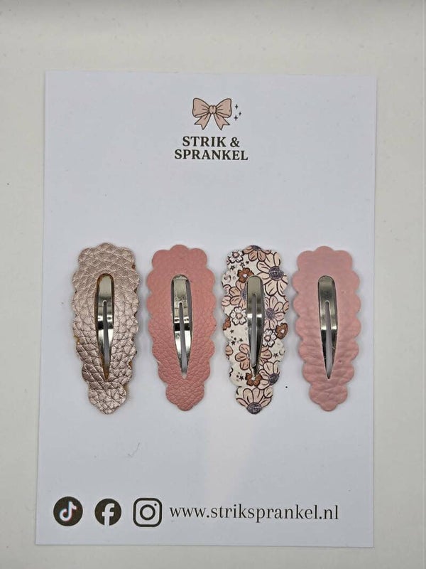 Haarspeldje setje Soft pink bloom
