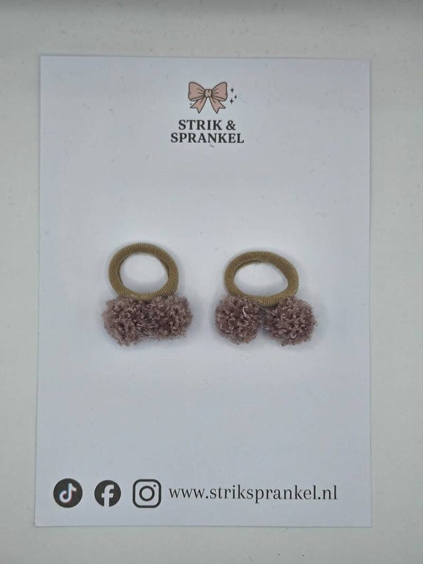 Haarelastiek pluche bruin