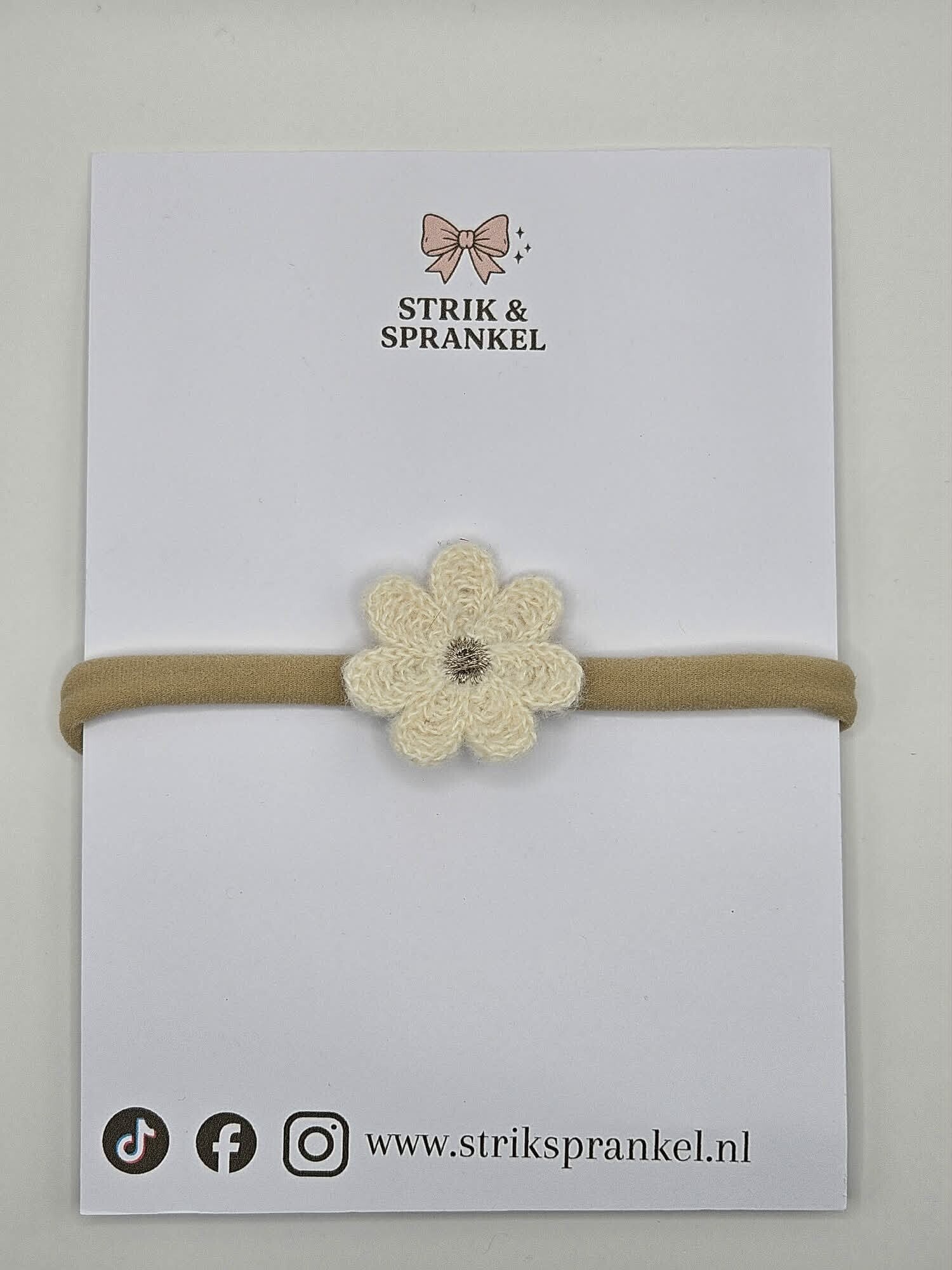 Baby haarbandje teddy wit
