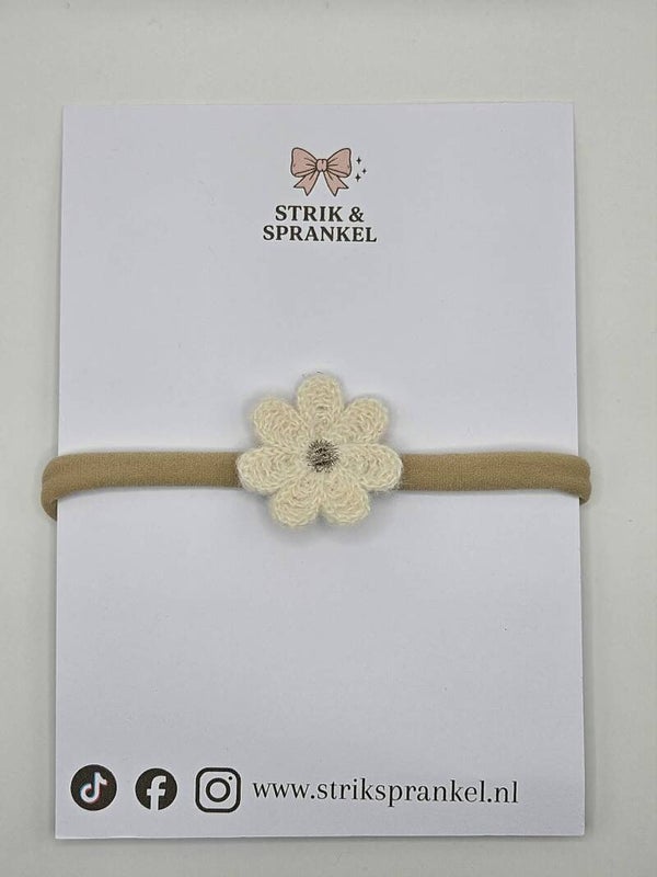 Baby haarbandje teddy wit