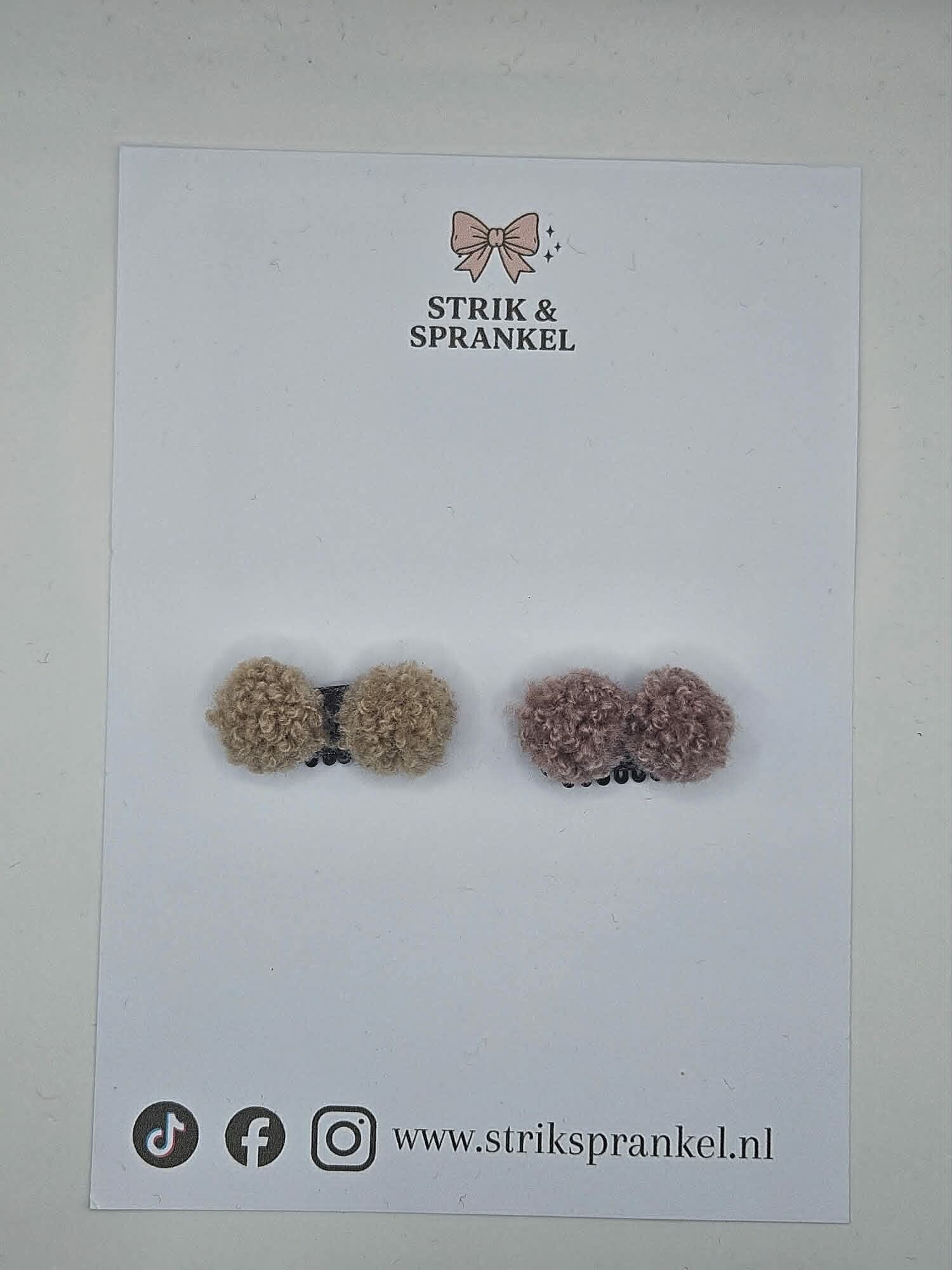 Antislipspeldje ponpons beige en paars.