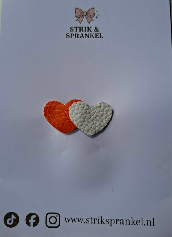 Babyspeldje oranje wit hartjes