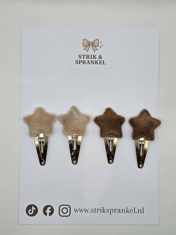 Haarspeldjes setje Beige sparkle