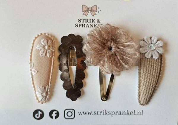Setje haarspeldjes  bruin
