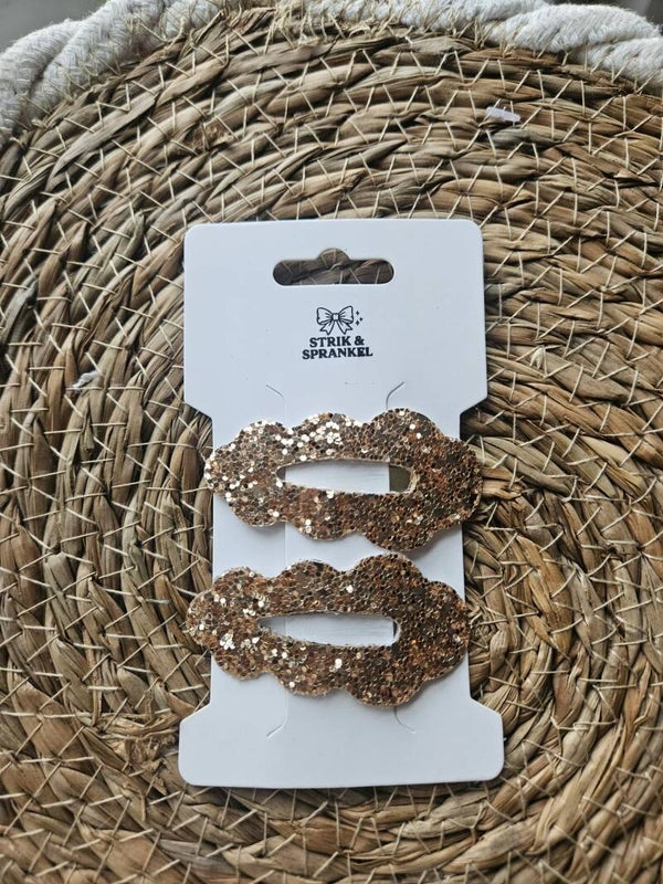 Haarspeldje glitter goud