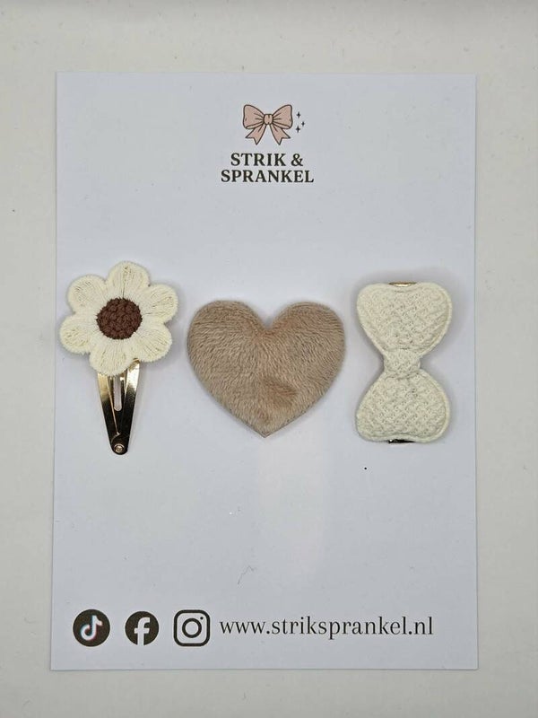 Haarspeldjes setje Soft beige dreams