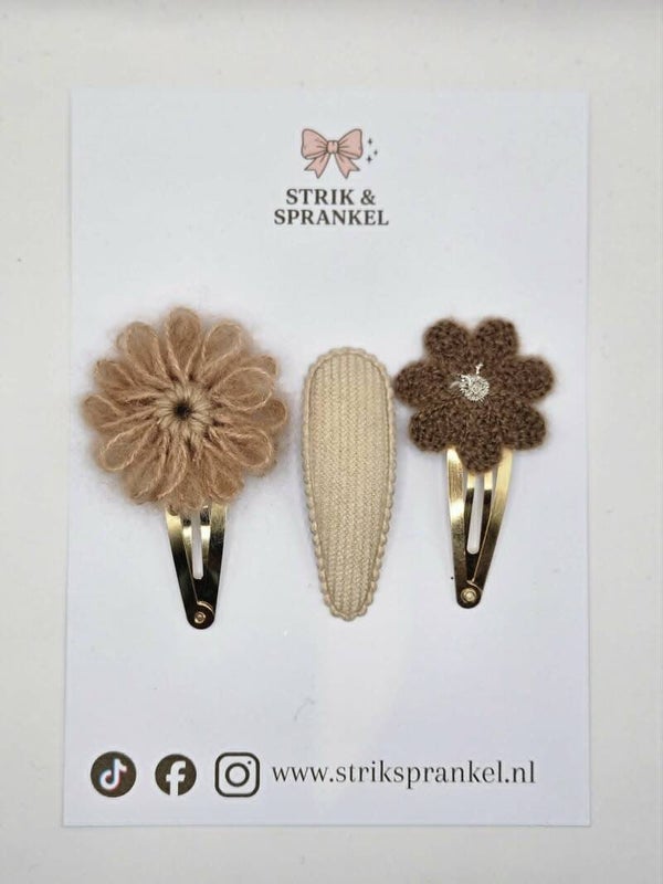Haarspeldjes setje Latte bloom