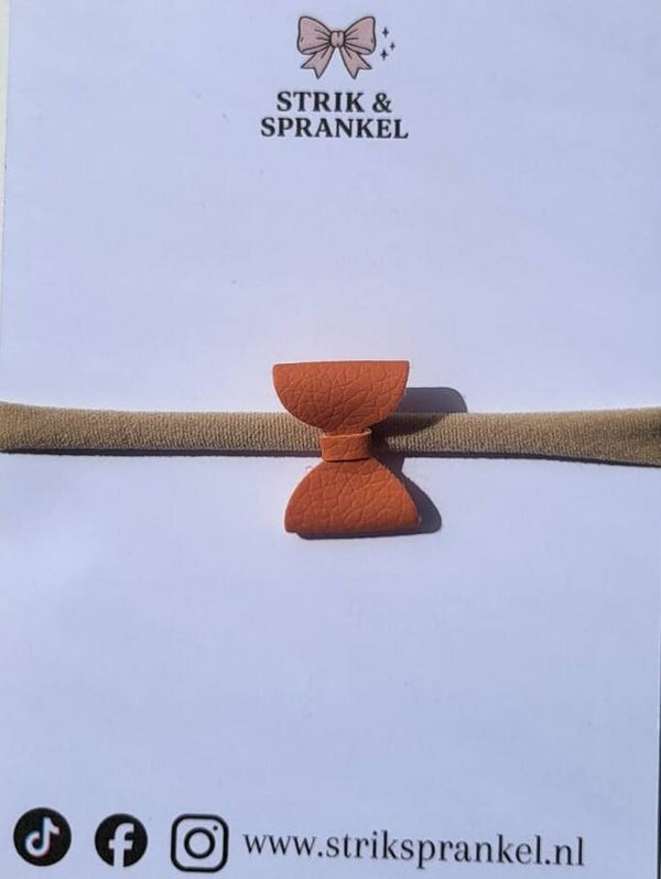Baby diadeem met strikje oranje
