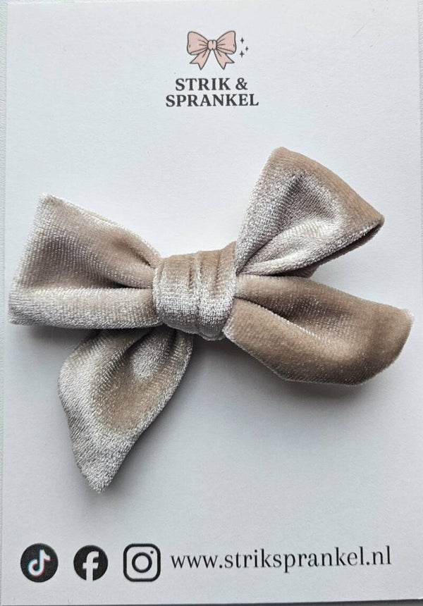 Haarspeld strik zand/beige