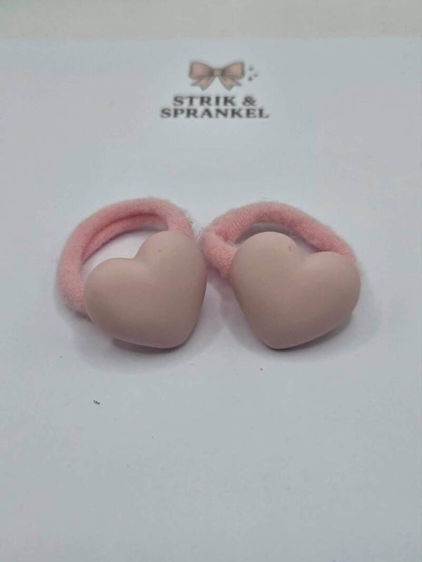 Haarelastiek Roze hartjes