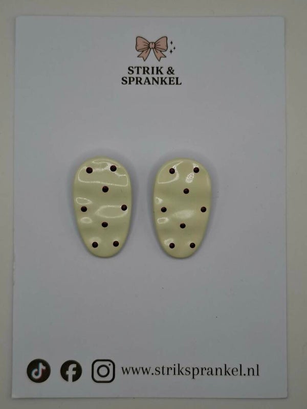 Alligator speldje polkadot wit