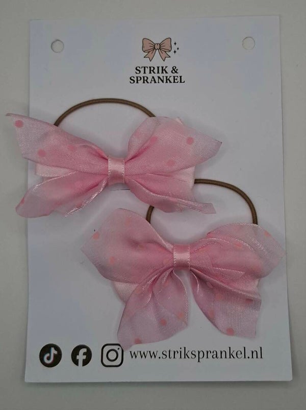 Haarelastiek Pink droomstrik