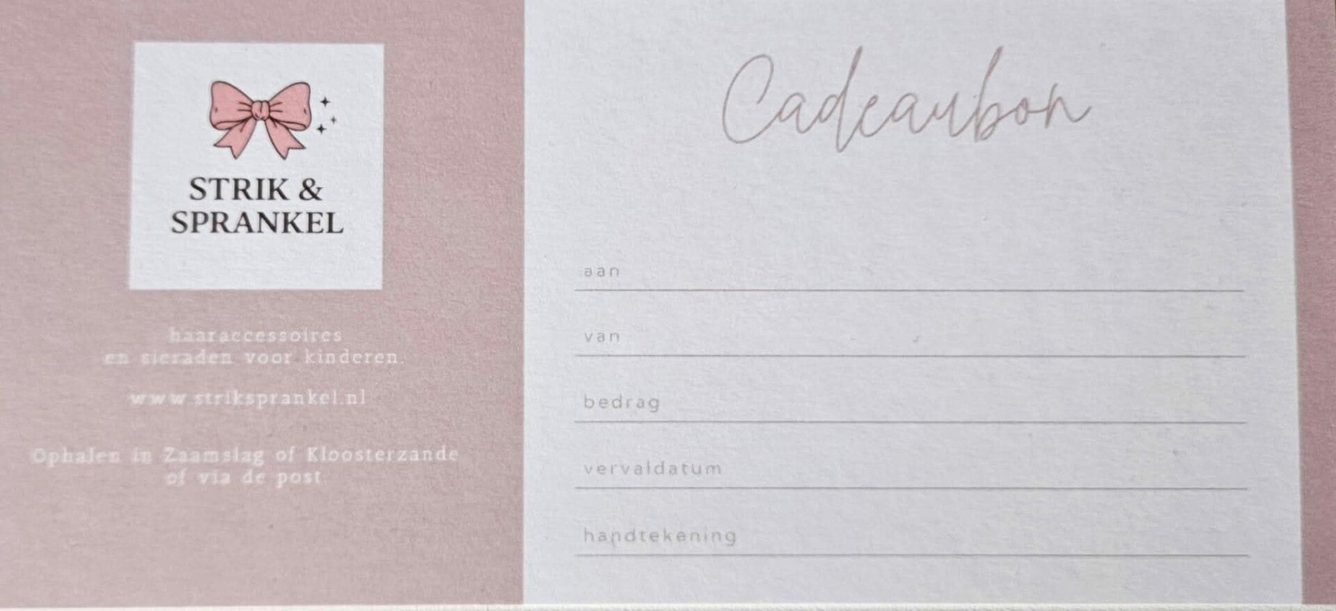 Cadeaubon 20,00 euro