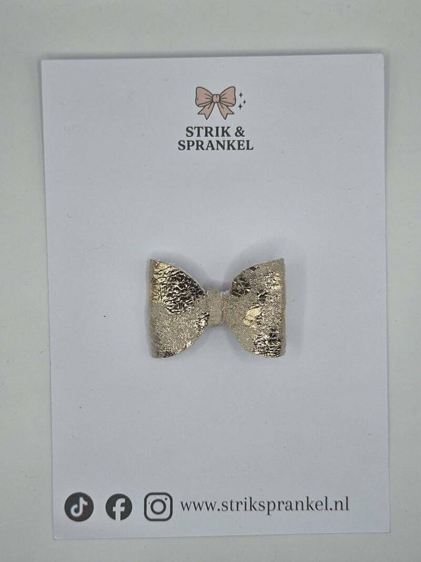 Alligator speldje strik  goud patroon