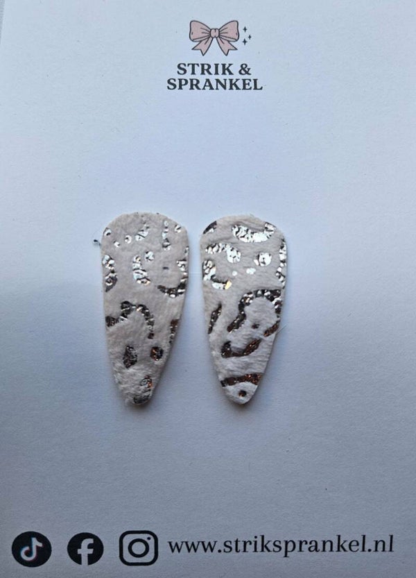 Haarspeldje wit zilver