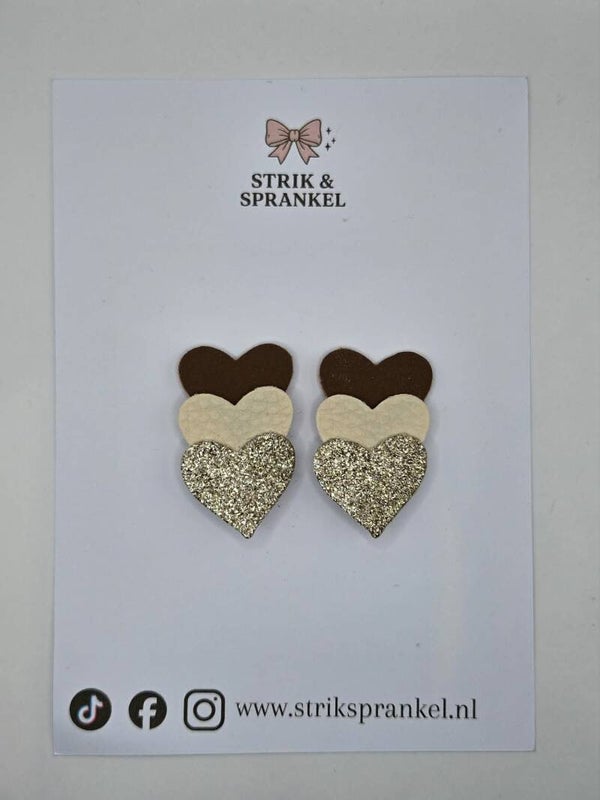 Alligator speldje beige, bruin en goud