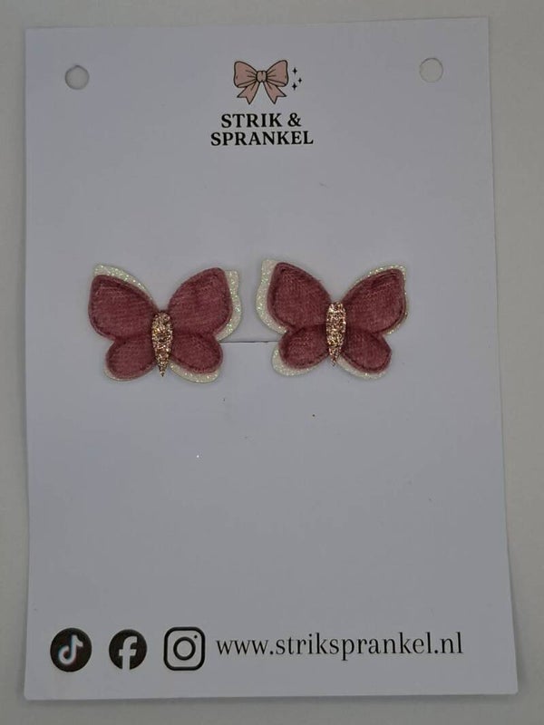 Antislipspeldje vlinder oud roze