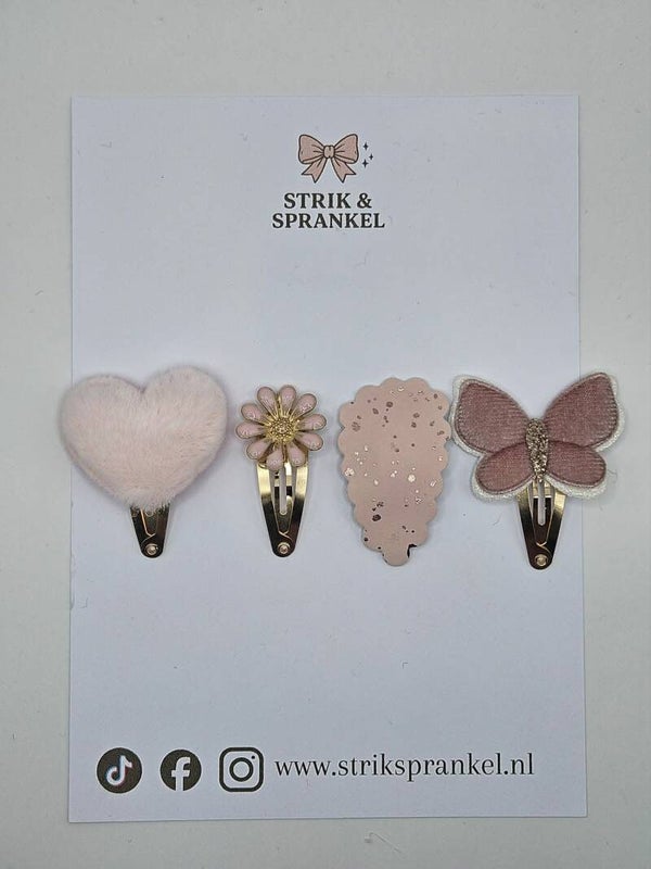 Haarspeldjes setje Butterfly Blush