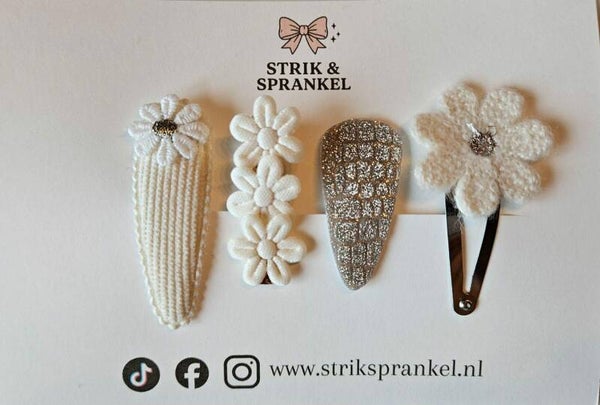 Setje haarspeldjes wit