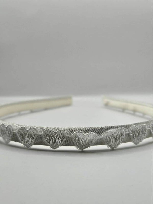 Diadeem witte hartjes