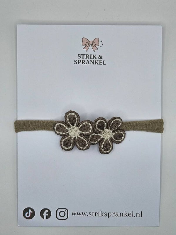 Baby haarbandje brown flower