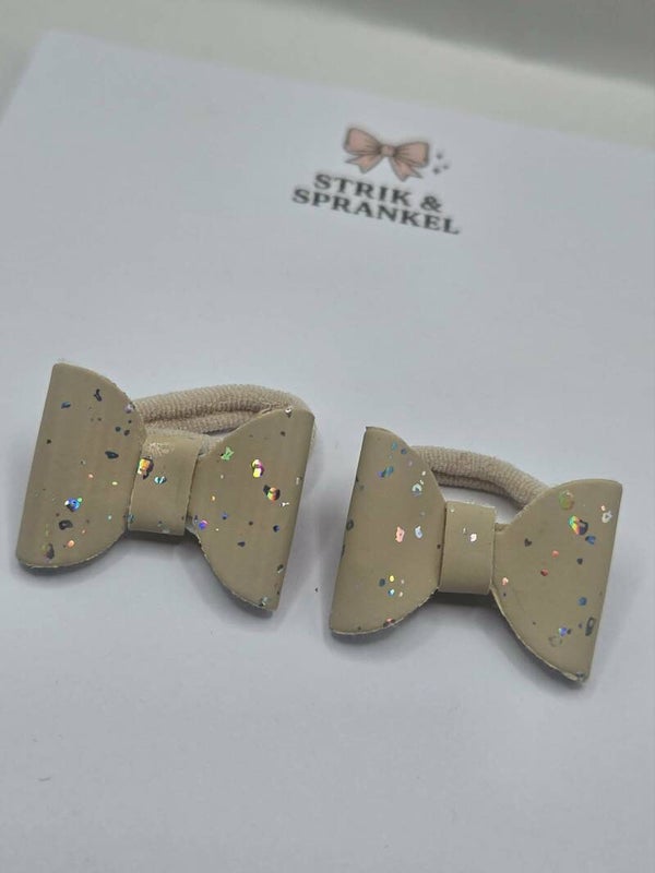 Haarelastiek creme/zilver