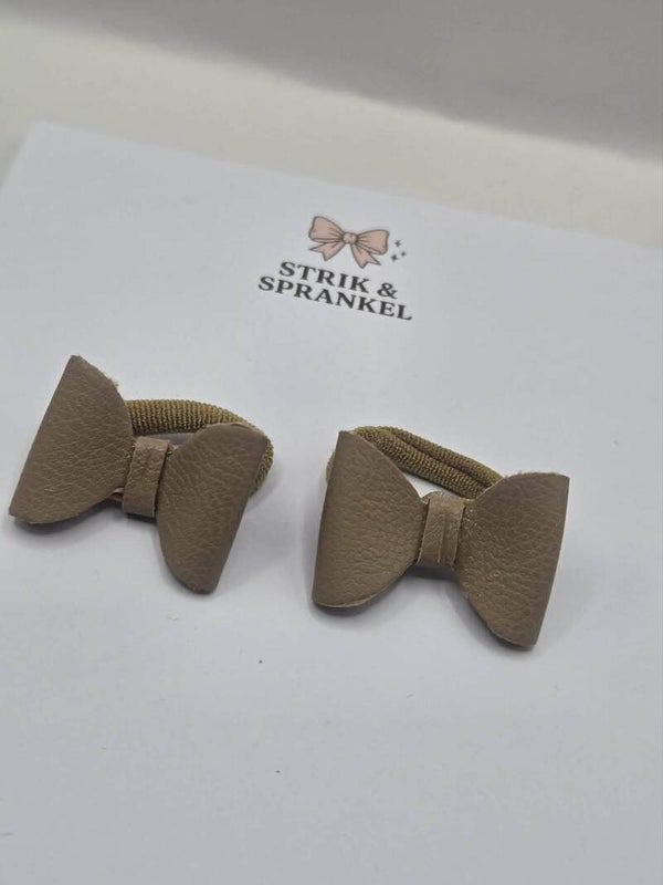 Haarelastiek strikjes beige