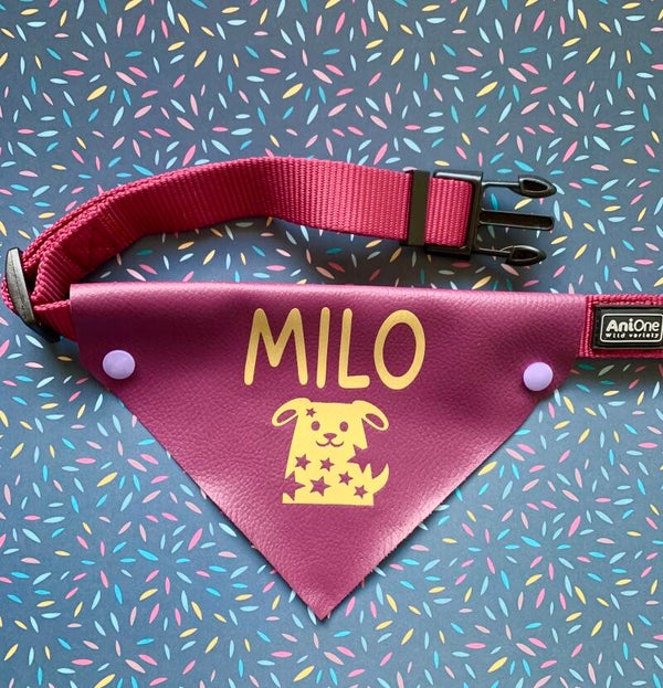 Bandana Personnalisable Fait main chien simili cuir