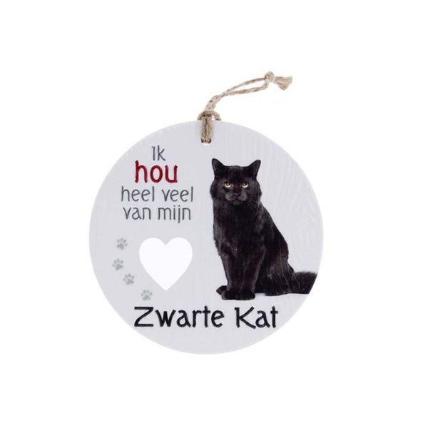 Piece of My Heart - PH43 - Keramieke hanger - Zwarte Kat