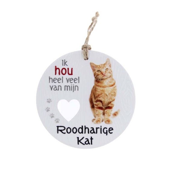 Piece of My Heart - PH44 - Keramieke hanger - Roodharige Kat