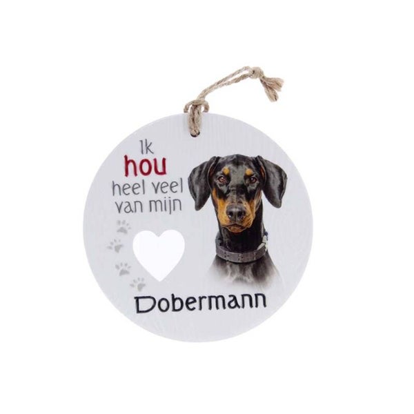 Piece of My Heart - PH62 - Keramieke hanger - Hond doberman