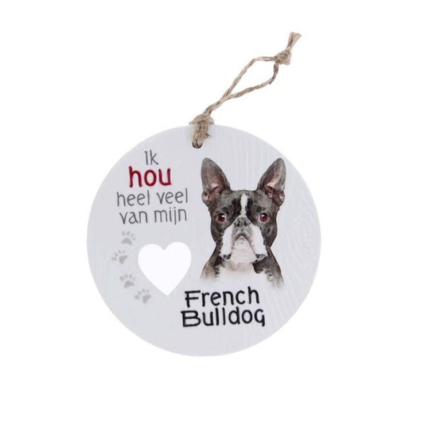 Piece of My Heart - PH65 - Keramieke hanger - Hond french bulldog