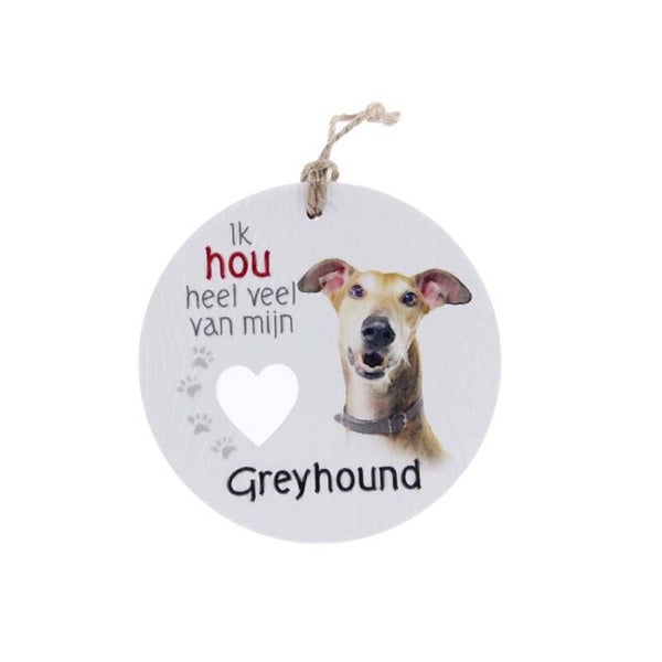Piece of My Heart - PH68 - Keramieke hanger - Hond greyhound