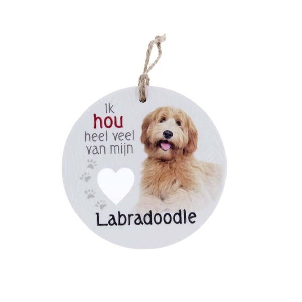 Piece of My Heart - PH71 - Keramieke hanger - Hond labradoodle