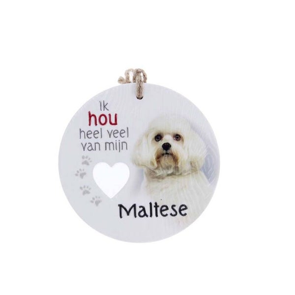 Piece of My Heart - PH74 - Keramieke hanger - Hond maltese
