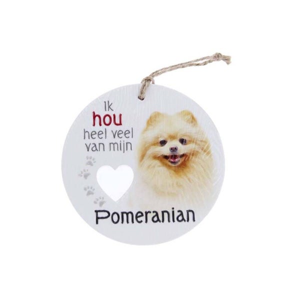 Piece of My Heart - PH75 - Keramieke hanger - Hond pomeranian