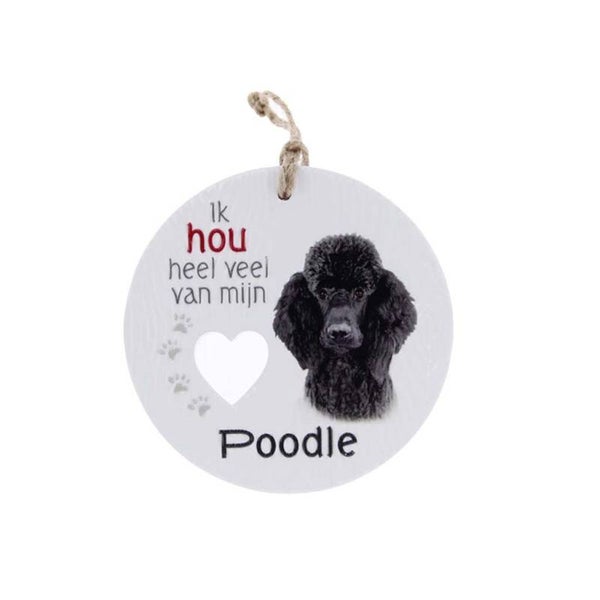 Piece of My Heart - PH76 - Keramieke hanger - Hond poodle (black)