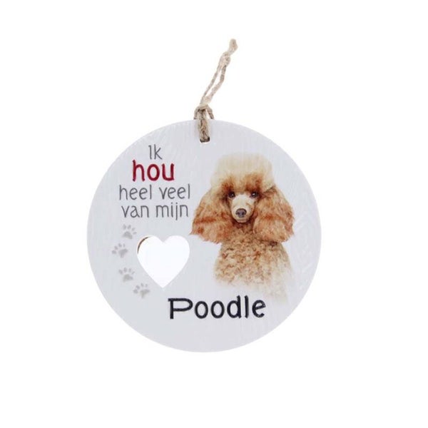 Piece of My Heart - PH77 - Keramieke hanger - Hond poodle
