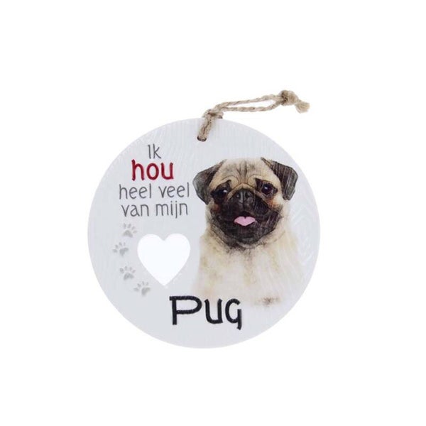 Piece of My Heart - PH78 - Keramieke hanger - Hond pug