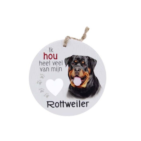 Piece of My Heart - PH79 - Keramieke hanger - Hond rottweiler