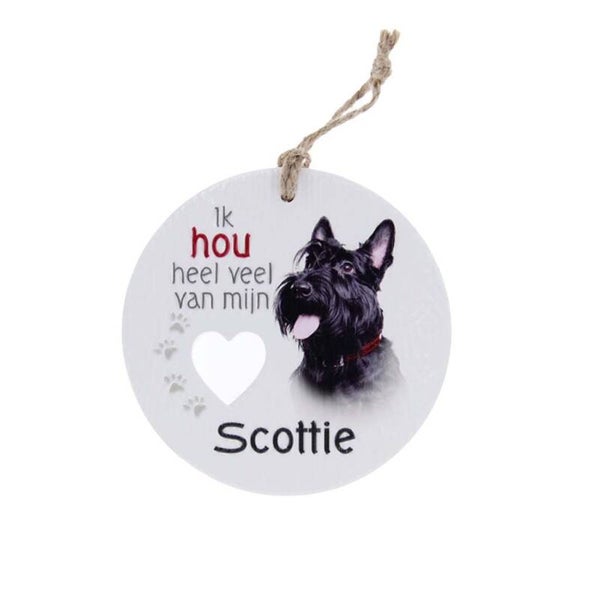 Piece of My Heart - PH81 - Keramieke hanger - Hond scottie