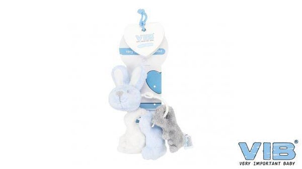 Pluche Konijn Sleutelbos (Muziek/Piep/Kraak) Blauw