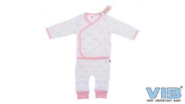 2-Delige Setje All Over Print Tiara Wit-Roze