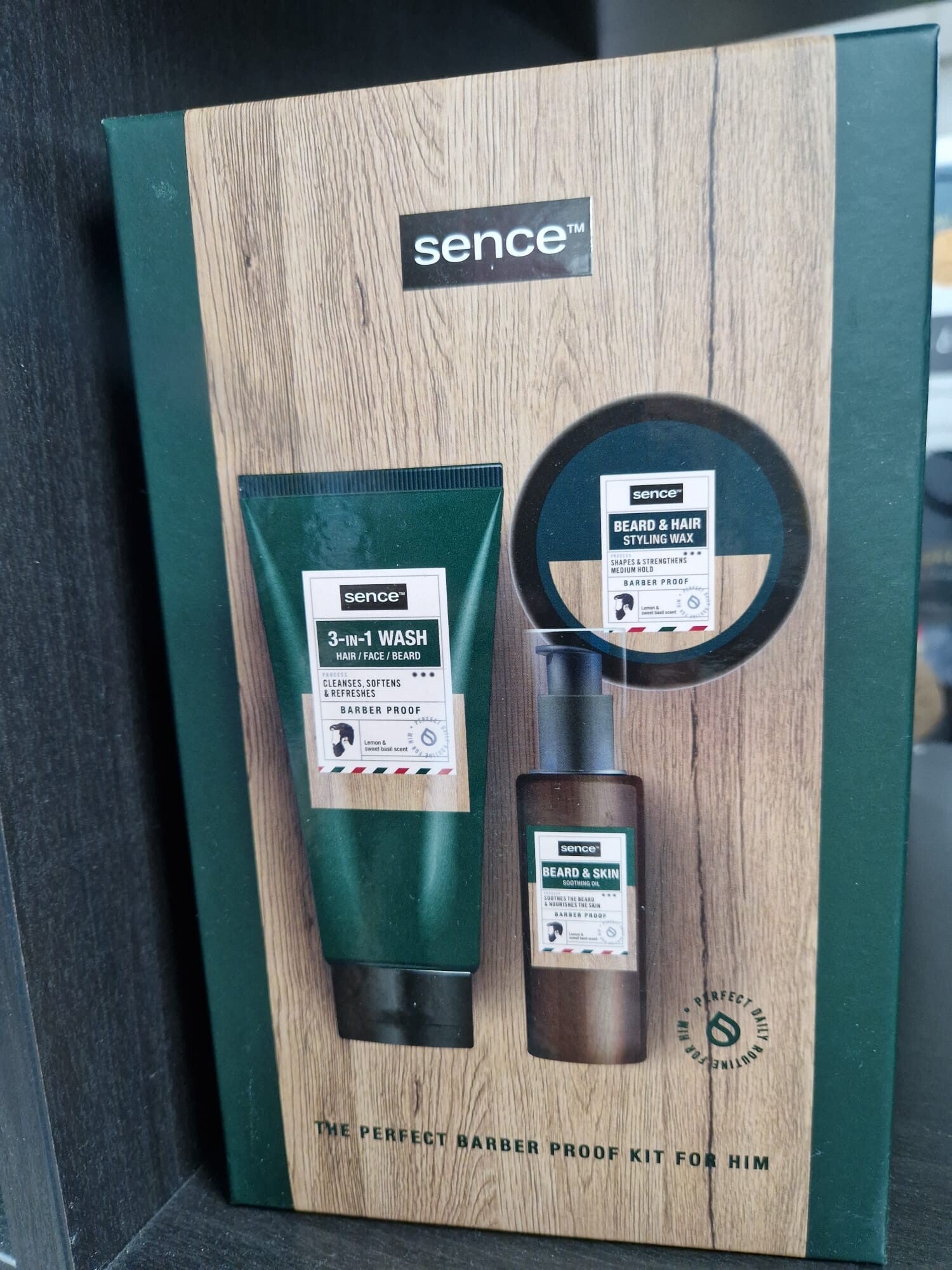 Sence Barber Giftset Men; Douche 150ml + Wax 50gr.+olie 50ml