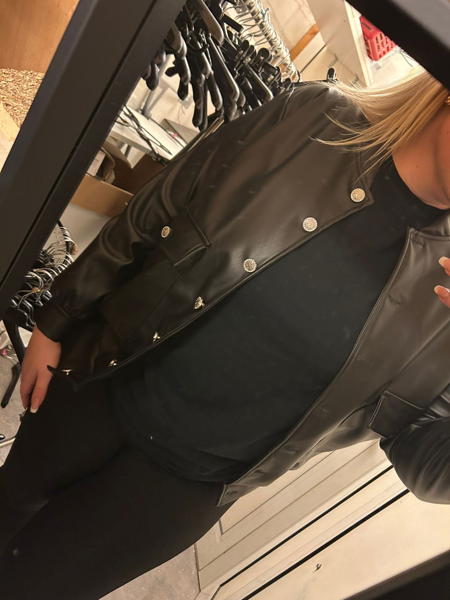 Leather Jacket Black One size